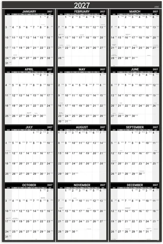 Vista 12 de Calendario anual de pared 2027, enero de 2027 a diciembre de 2027, planificador anual, 34.3 x 22.8 pulgadas (abierto), calendario de pared grande 27