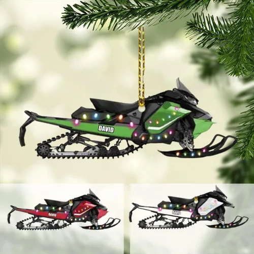 Vista 16 de Zapatos de motos de nieve personalizados personalizados adorno de Navidad de acrílico para amantes de motos de nieve (SM 1)