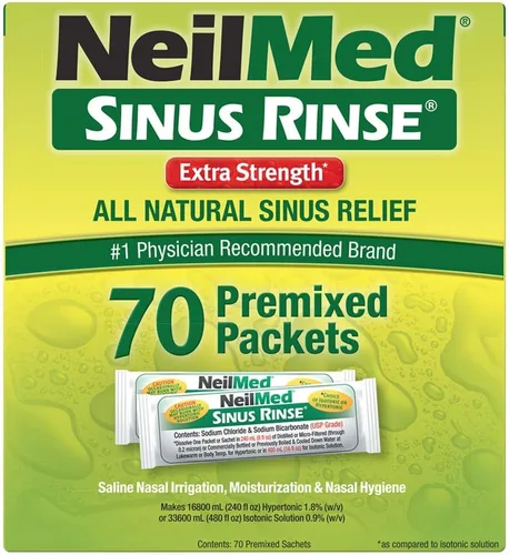 Vista 2 de NeilMed Sinus Rinse - Extra fuerte - Paquetes hipertónicos premezclados, 70 unidades por caja., PH-ENG-INT, 2, 2