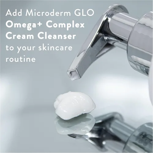 Vista 7 de Microderm GLO Omega+ Complex Cream Limpiador facial, lavado facial diario y removedor de maquillaje, todo tipo de piel, Omega 3 y 6, retinilo
