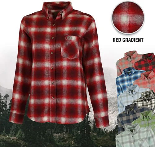 Vista 5 de Mossy Oak - Camisas a cuadros, para mujer, con franela, diseño de búfalo.