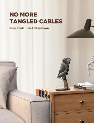Vista 7 de JOYROOM - Paquete de 9 soportes magnéticos para cables ocultadores de cables adhesivos, organizador de cables para escritorio, mesita de noche, mesa