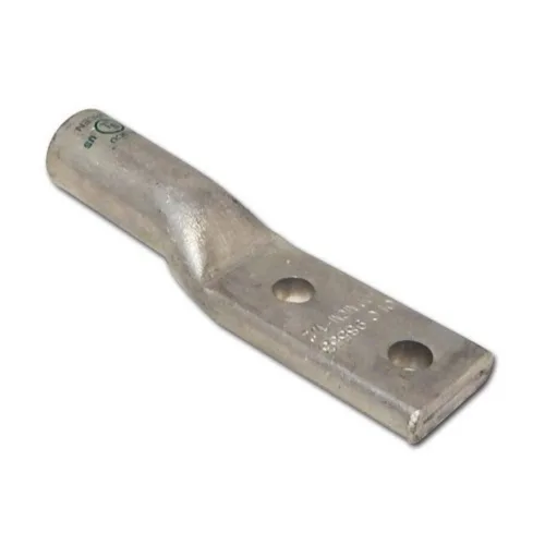 Vista 2 de Morris 93129 - Terminales de compresión de aluminio con 2 agujeros de barril largo, 600 MCM - 3/8 Stud, paquete de 1