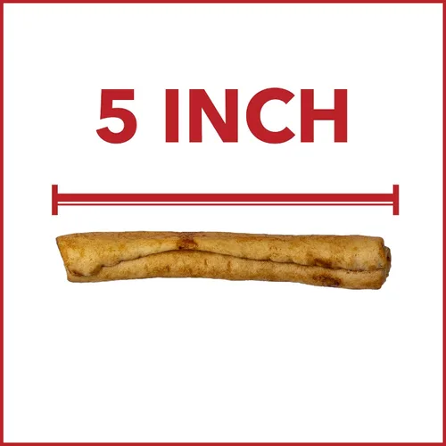 Vista 3 de Pet Factory American Beefhide - Rollos de chips de 5 pulgadas para perros, sabor a carne de res y pollo, 50 unidades/1 paquete