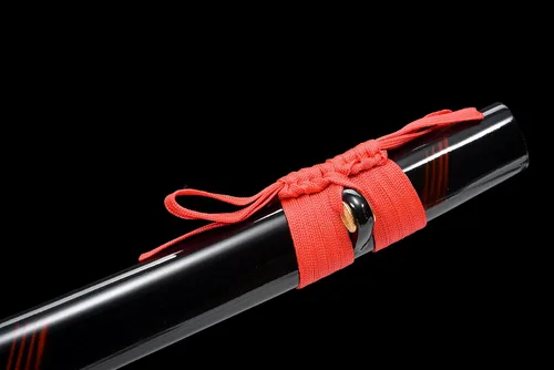 Vista 5 de Espada samurai hecha a mano, acero al carbono 1060, muy afilada, juego de Katana real (negro)