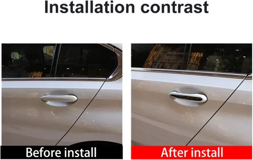 Vista 2 de YIWANG Tiras adhesivas para manija de puerta de automóvil estilo fibra de carbono, accesorios exteriores para BMW Serie 3 G20 G28 2019 2020,5 Series