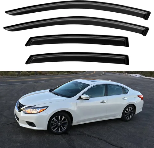 Vista 154 de YQAUTEC - Viseras para ventana, protectores contra la lluvia, compatibles con Subaru WRX 2015-2021, deflectores de viento para ventanas, viseras