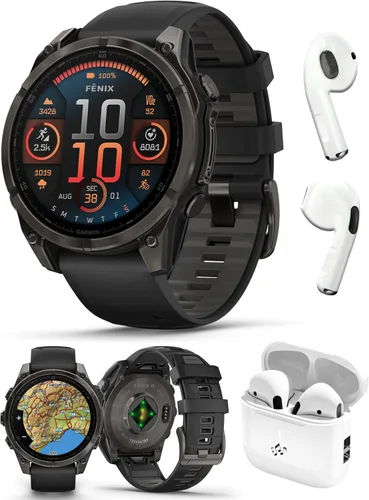 Vista 20 de PlayBetter Garmin Fenix 8 AMOLED (1.7", Plata/Whitestone) Reloj inteligente multideportivo GPS con pantalla táctil de 1.3” y auriculares