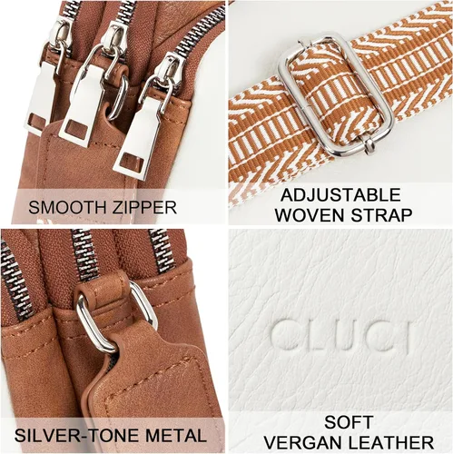 Vista 5 de CLUCI Bolsos cruzados pequeños para mujer de cuero para teléfono celular