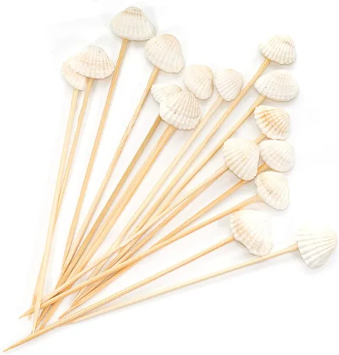 Vista 44 de PuTwo palillos de cóctel hechos a mano 300 unidades palillos de cóctel de bambú natural con cuentas cúbicas en los extremos, ecológicos, pinchos