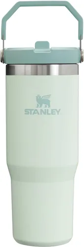 Vista 123 de STANLEY IceFlow 2.0 - Vaso con pajilla abatible con asa, 30 onzas, tapa giratoria y popote abatible, botella de agua a prueba de fugas, acero Tiza