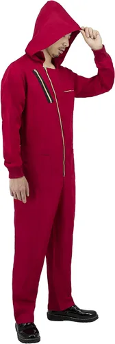 Vista 3 de Traje de Cosplay Serie TV Versión Original para Adultos Mono con Cremallera Mono Rojo S-XL
