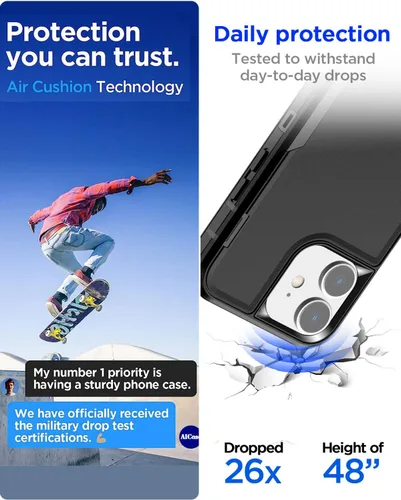 Vista 4 de AICase Funda magnética para iPhone 11, soporte magnético para automóvil, resistente de 2 capas, resistente a los bolsillos, protección de grado