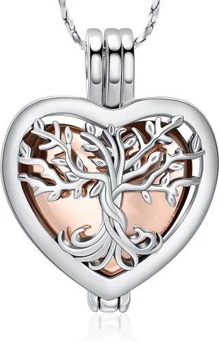 Vista 19 de Imrsanl Joyería de cremación para cenizas – Collar con colgante de cenizas de flor de loto con mini urna de recuerdo, joyería conmemorativa