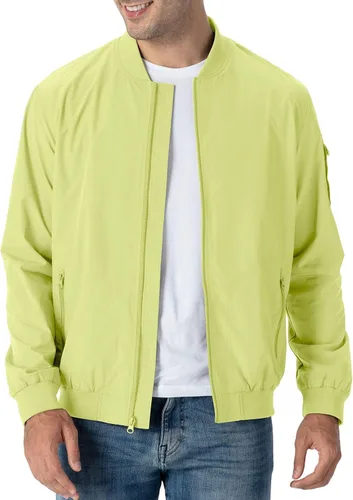 Vista 24 de Rdruko Chaqueta Bomber Ligera para Hombre Cazadora Cortavientos Casual Elegante a la Moda