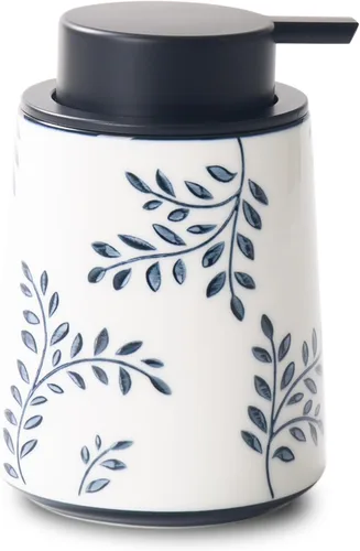 Vista 8 de Dispensador de jabón de manos para baño, dispensador de loción de cerámica, accesorios de baño chinoiserie, flores y ramas azules y blancas