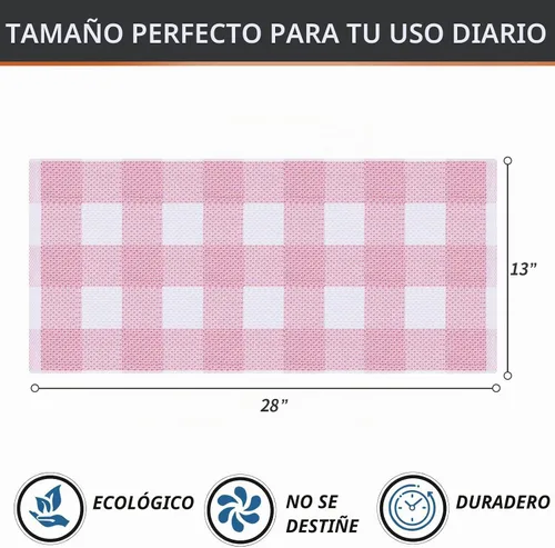 Vista 4 de Homaxy Paquete de 4 toallas de cocina 100% algodón, 13 x 28 pulgadas Blanco & Rosa
