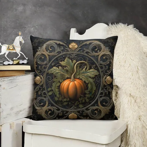 Vista 10 de Almohadas de sofá para sala de estar, 12 x 12 pulgadas, coloridas hojas de otoño y otoño, funda de cojín para sofá, decoración moderna, otoño