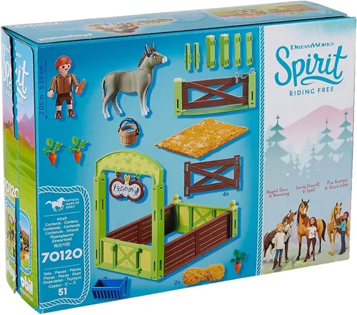 Vista 3 de Playmobil Tijeras de espíritu y zanahorias señor DreamWorks con puesto de caballo