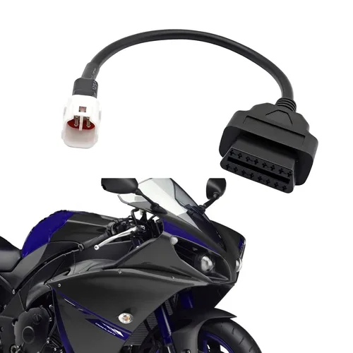 Vista 2 de GXARTS Cable de diagnóstico de 4 pines a OBD2 compatible con Yamaha FJR FZ09 FZ10 MT07 MT09 MT10 R1 R6 TMAX 530 XSR 700 900 XT1200ZE 4 pines OBDII