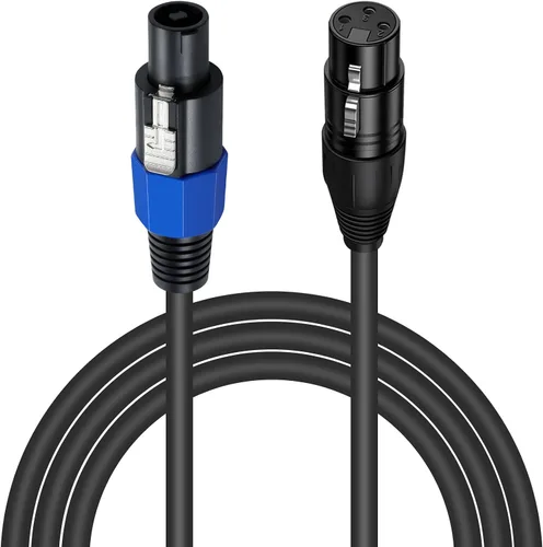 Vista 8 de Poyiccot Cable Speakon hembra a XLR, adaptador Speakon hembra a XLR macho de 6 pies con bloqueo giratorio compatible con micrófono de escenario DJ