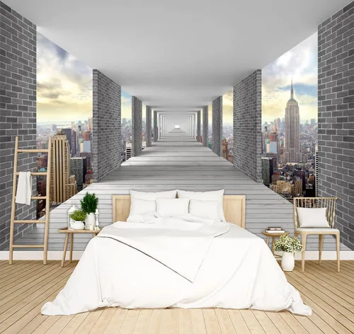 Vista 11 de Hermoso papel pintado de naturaleza verde con bosque grande, árbol gigante, paisajes de la jungla, murales de escenas de dormitorio, decoración