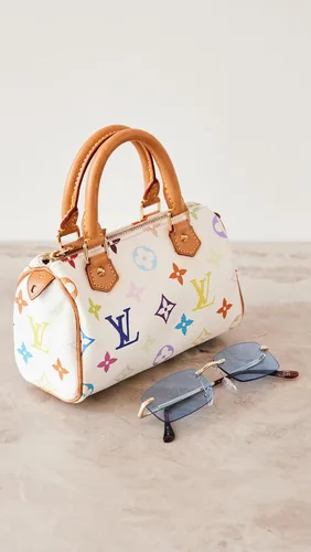 Vista 3 de What Goes Around Comes Around Louis Vuitton Blanco Multi Ab Minihl Speedy sin correa para mujer