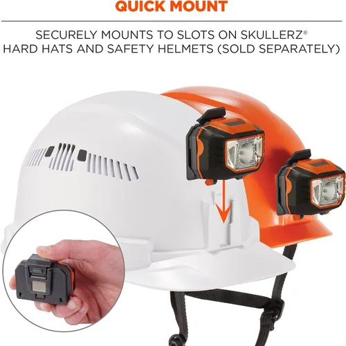 Vista 7 de Ergodyne - 60191 Faro de casco duro, Skullerz 8981, naranja