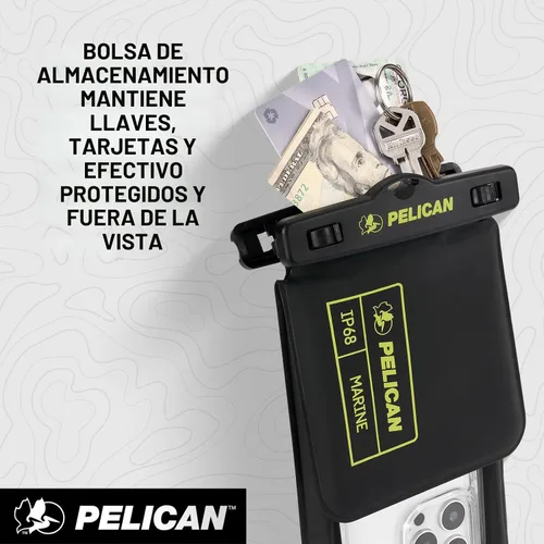 Vista 2 de Pelican Marine - Bolsa impermeable para teléfono IP68 con bolsillo de almacenamiento (grande) - Estuche impermeable flotante para teléfono