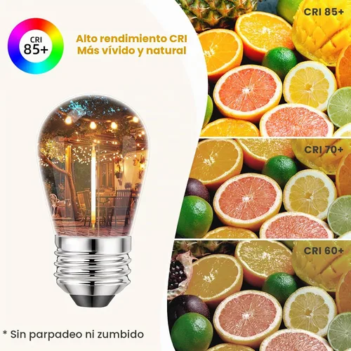 Vista 5 de Svater - Paquete de 15 bombillas LED de repuesto S14 de 1 W, base mediana E26