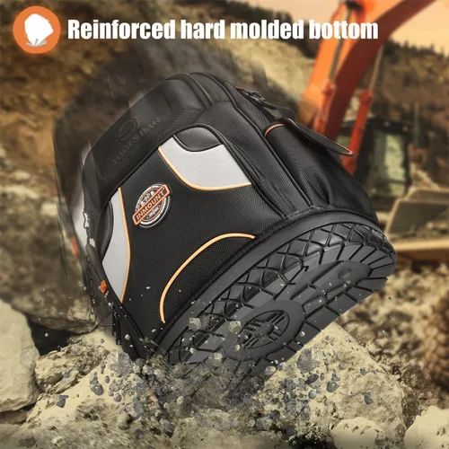 Vista 4 de Mochila para herramientas, mochila de herramientas para hombres, mochila de herramientas HVAC de construcción resistente para herramientas