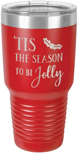 Vista 14 de TIS THE SEASON TO BE JOLLY Engraved - Vaso de acero con revestimiento de polvo grabado con láser, taza de viaje, libre de BPA, con camello polar