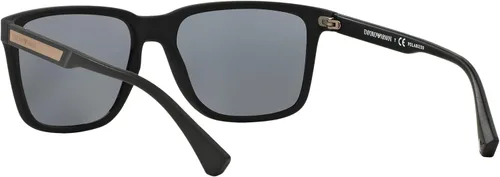 Vista 6 de Emporio Armani EA4047 - Gafas de sol cuadradas para hombre, goma negragris polarizada, 2.205 in, Caucho NegroGris Polarizado