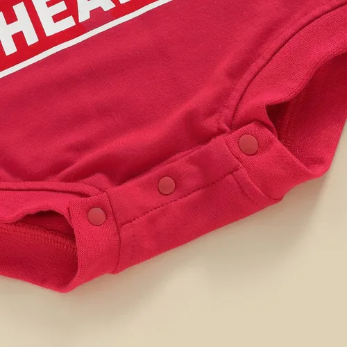 Vista 15 de Traje de bebé niña para el primer día de San Valentín, mameluco de burbujas con cuello redondo, sudadera linda para primavera y otoño