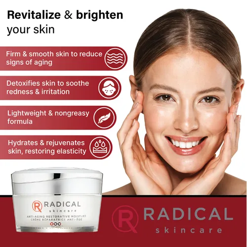 Vista 6 de Radical Skincare Hidratante restaurador antienvejecimiento - con jojoba, vitamina E y aloe Hidratante Rico en antioxidantes, no se seca, suave