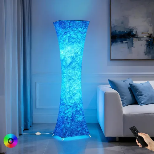 Vista 9 de GyroVu Lámpara de pie para sala de estar, 47" Lámparas de pie de esquina de pie con temperatura de color ajustable, lámpara de pie de columna