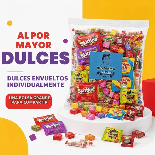 Vista 6 de Big Mama - Bolsa de dulces surtidos envuelta individualmente de 2 libras