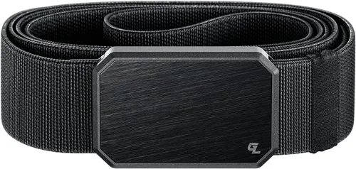 Vista 17 de Groove Life - Cinturón de nailon elástico para hombre con hebilla magnética de aluminio