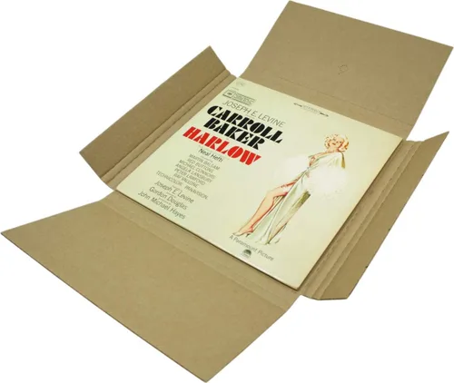 Vista 3 de (10) Cajas de envío de discos de vinilo blanco LP – Capacidad para 1 a 3 discos de 12 pulgadas – Altura ajustable – Cartón fuerte de 32 ECT