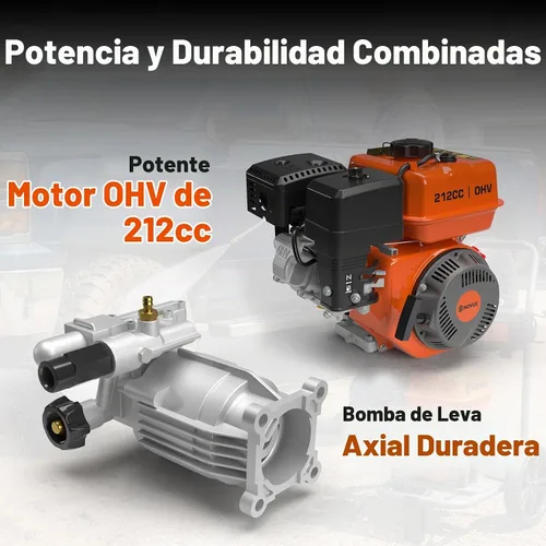 Vista 6 de NOVUS Gas Pressure Washer 3500 PSI 2.6 GPM, 212cc Gas Engine Power Washer