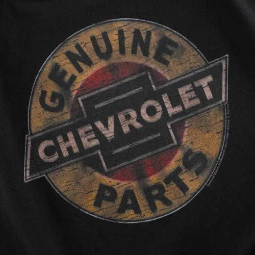 Vista 3 de Chevy Genuine Chevy Parts - Camiseta y calcomanías con letrero envejecido