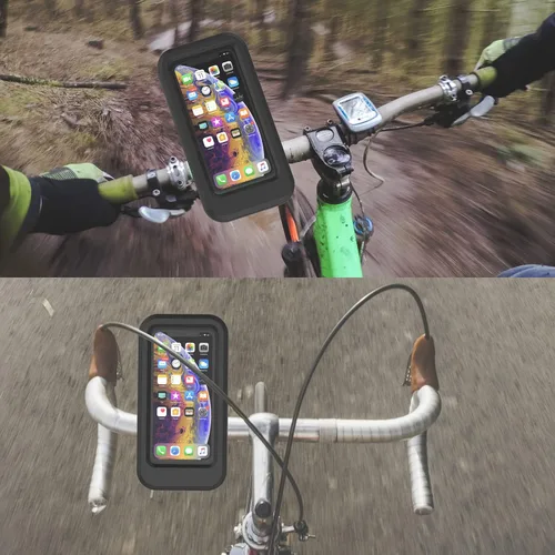 Vista 7 de Punkcase Funda impermeable para teléfono de bicicleta, soporte universal para manillar para teléfonos celulares de hasta 6.7 pulgadas, pantalla
