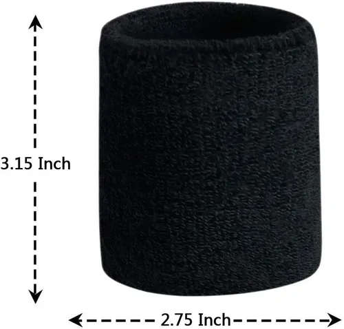 Vista 6 de Muñequeras para hombres y mujeres, tela de rizo que absorbe la humedad, para deportes, tenis, gimnasio, entrenamiento
