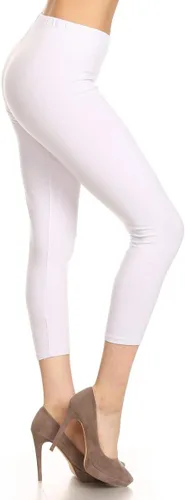 Vista 66 de Leggings Depot NCL27 pantalones capri para yoga de algodón premium suave Negro