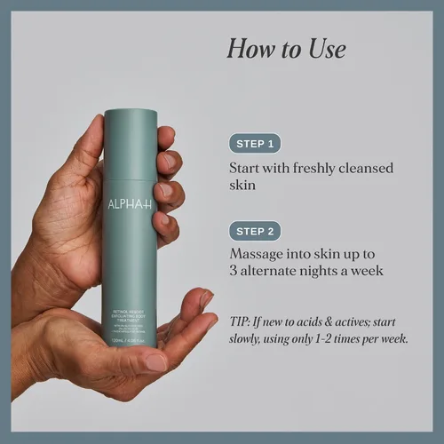 Vista 4 de Alpha-H Retinol Reboot Tratamiento Corporal Exfoliante 4.1 fl oz - Firme, Suaviza e ilumina la piel del cuerpo - Reduce la apariencia de líneas