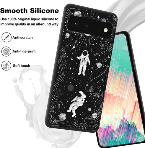 Vista 240 de Funda delgada para Google Pixel 4 XL, funda delgada de silicona de TPU suave a prueba de golpes para Google Pixel 4 XL, astronauta Galaxy