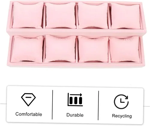 Vista 8 de USHOBE 3pcs Display Tray Jewellery Velour Jewelry Tray Jewelry Organizer Clear Cajas Organizadoras Jewelry Storage Organizer Jewlery Tray 2 Tier