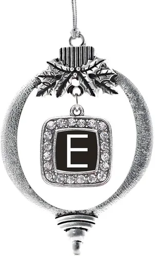 Vista 22 de Inspired Silver - Adorno con dije de reina de rodillo - Adornos navideños cuadrados de plata con joyas de circonita cúbica