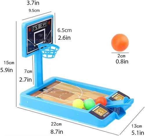 Vista 2 de Paquete de 2 juguetes de baloncesto, juego de tiro de baloncesto de mesa para niños y adultos, juegos de escritorio para la oficina para adultos