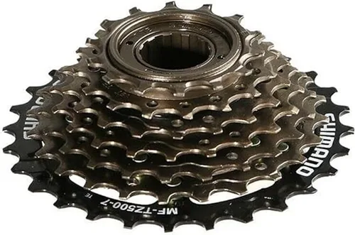 Vista 2 de SHIMANO Piñón de 7 velocidades MF-TZ500 Anillo de tornillo 7 velocidades Piñón de bicicleta Freewheel.